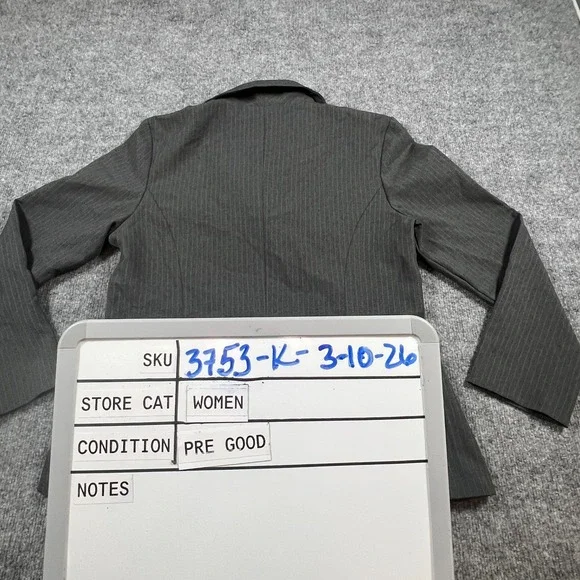 Spago Blazer Jacket Womens 10 Charcoal Gray Single Breasted Notch Lapel Formal - Picture 14 of 14